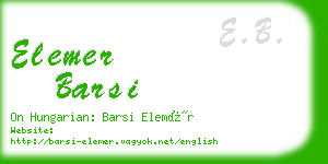 elemer barsi business card